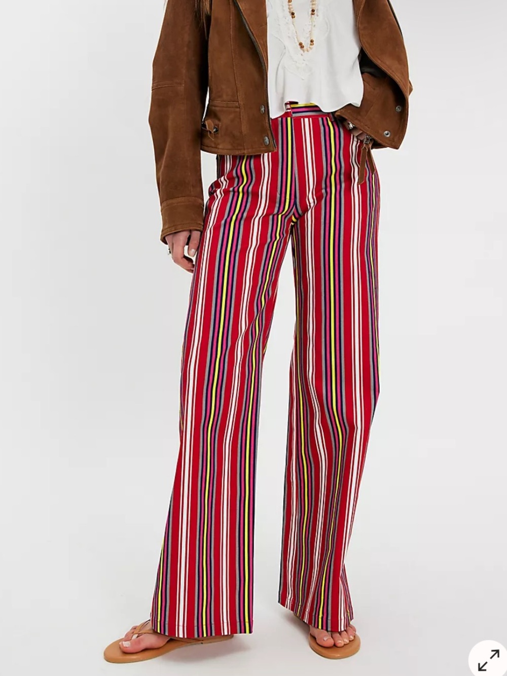 Laagam Leroy Red Striped Twill Pants